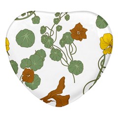 Nasturtium Flower Plant Leaves Heart Glass Fridge Magnet (4 Pack)