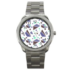 Seamless Pattern Geometric Texture Sport Metal Watch