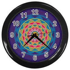 Abstract Digital Artwork Wall Clock (black)