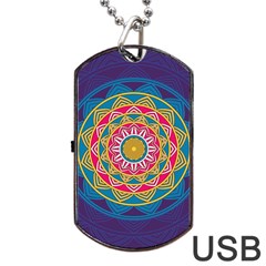 Abstract Digital Artwork Dog Tag Usb Flash (one Side)