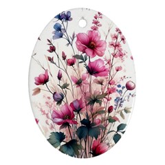 Flora Floral Flower Petal Ornament (Oval)