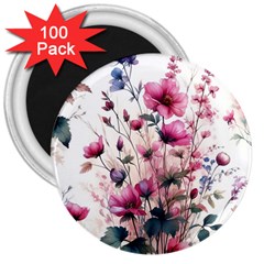 Flora Floral Flower Petal 3  Magnets (100 pack)