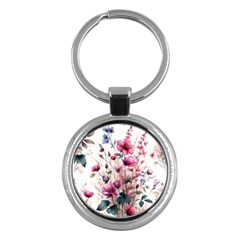 Flora Floral Flower Petal Key Chain (Round)