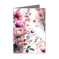 Flora Floral Flower Petal Mini Greeting Card by Maspions