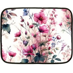 Flora Floral Flower Petal Two Sides Fleece Blanket (Mini)