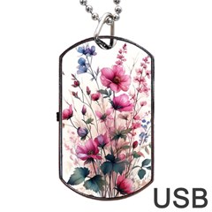 Flora Floral Flower Petal Dog Tag USB Flash (Two Sides)