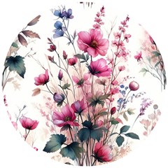 Flora Floral Flower Petal Wooden Puzzle Round