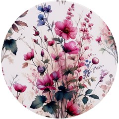Flora Floral Flower Petal Uv Print Round Tile Coaster by Maspions