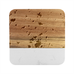 Flora Floral Flower Petal Marble Wood Coaster (Square) Front