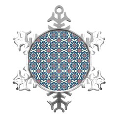 Abstract Mandala Seamless Background Texture Metal Small Snowflake Ornament by Maspions