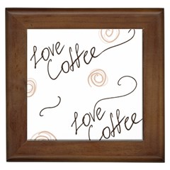 Seamless Pattern Coffee Text Framed Tile