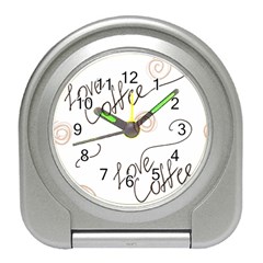 Seamless Pattern Coffee Text Travel Alarm Clock