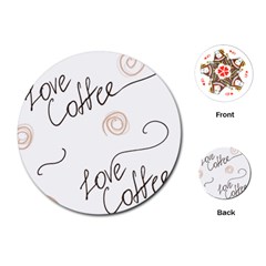 Seamless Pattern Coffee Text Playing Cards Single Design (round)