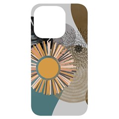 Boho Leaves Botanical Retro Vintage Iphone 14 Pro Black Uv Print Case