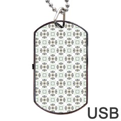 Background Pattern Retro Vintage Dog Tag Usb Flash (two Sides)