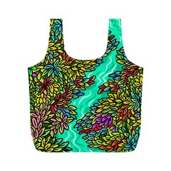 Background Leaves River Nature Full Print Recycle Bag (m) by Maspions