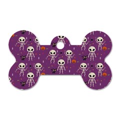 Skull Halloween Pattern Dog Tag Bone (one Side)