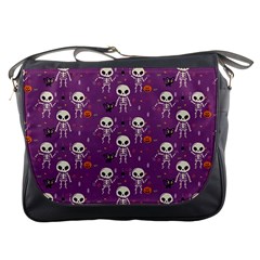 Skull Halloween Pattern Messenger Bag by Maspions