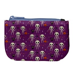 Skull Halloween Pattern Large Coin Purse by Maspions