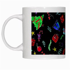 New Year Christmas Background White Mug