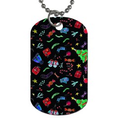 New Year Christmas Background Dog Tag (one Side)