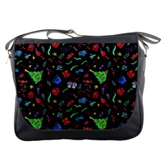 New Year Christmas Background Messenger Bag