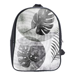 Vintage Retro Boho Background Leaves Botanical School Bag (xl) by Maspions