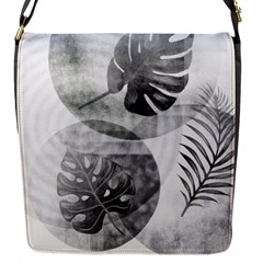 Vintage Retro Boho Background Leaves Botanical Flap Closure Messenger Bag (s)