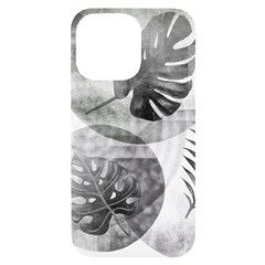 Vintage Retro Boho Background Leaves Botanical Iphone 14 Pro Max Black Uv Print Case by Maspions