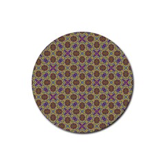 Art Illustrations Background Pattern Mandala Seamless Rubber Coaster (round)