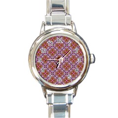 Pattern Mandala Seamless Round Italian Charm Watch by Maspions