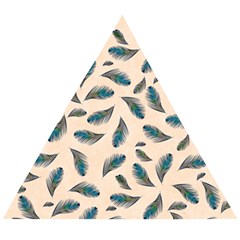 Background Palm Leaves Pattern Wooden Puzzle Triangle