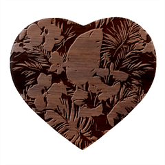 Tropical Flower Bloom Heart Wood Jewelry Box by Maspions