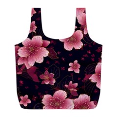 Flower Sakura Bloom Full Print Recycle Bag (l) by Maspions