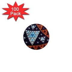 Fractal Triangle Geometric Abstract Pattern 1  Mini Magnets (100 Pack) 