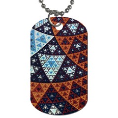 Fractal Triangle Geometric Abstract Pattern Dog Tag (one Side) by Cemarart