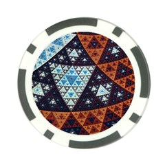 Fractal Triangle Geometric Abstract Pattern Poker Chip Card Guard