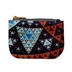 Fractal Triangle Geometric Abstract Pattern Mini Coin Purse