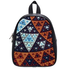 Fractal Triangle Geometric Abstract Pattern School Bag (small)
