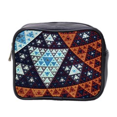 Fractal Triangle Geometric Abstract Pattern Mini Toiletries Bag (two Sides)