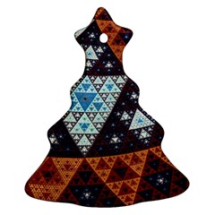 Fractal Triangle Geometric Abstract Pattern Christmas Tree Ornament (two Sides)