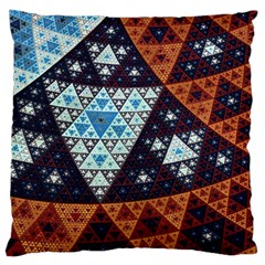 Fractal Triangle Geometric Abstract Pattern Large Cushion Case (one Side)