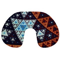 Fractal Triangle Geometric Abstract Pattern Travel Neck Pillow