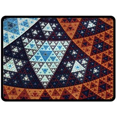 Fractal Triangle Geometric Abstract Pattern Two Sides Fleece Blanket (large)