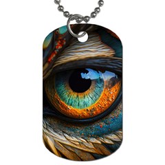 Eye Bird Feathers Vibrant Dog Tag (one Side) by Hannah976