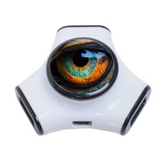 Eye Bird Feathers Vibrant 3-port Usb Hub