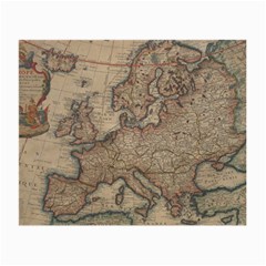 Old Vintage Classic Map Of Europe Small Glasses Cloth