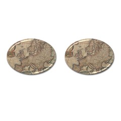 Old Vintage Classic Map Of Europe Cufflinks (oval) by Paksenen