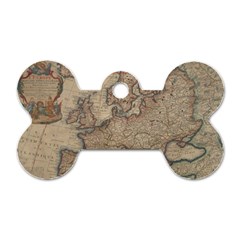 Old Vintage Classic Map Of Europe Dog Tag Bone (one Side)