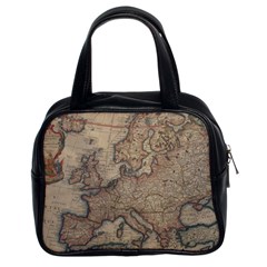 Old Vintage Classic Map Of Europe Classic Handbag (two Sides)